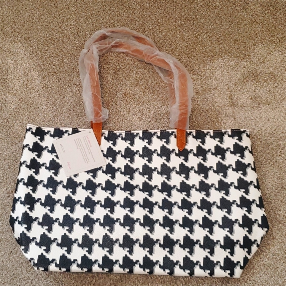 NWT Thirty One Modern Tote in Classic Houndstooth Pebble